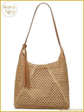 Straw Woven Tote Bag for Beach Vacation Tassel Shoulder Handbag Large